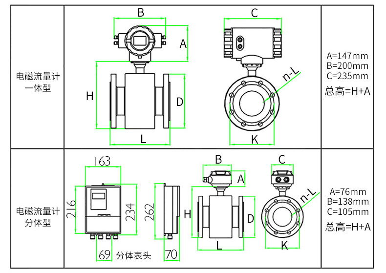 dn1000電磁流量計(jì)外形尺寸圖