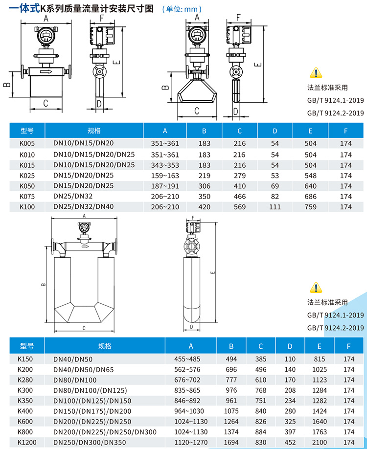 一體式液體二氧化碳流量計(jì)尺寸圖